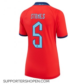England John Stones #5 Borta Matchtröja Dam VM 2022 Kortärmad